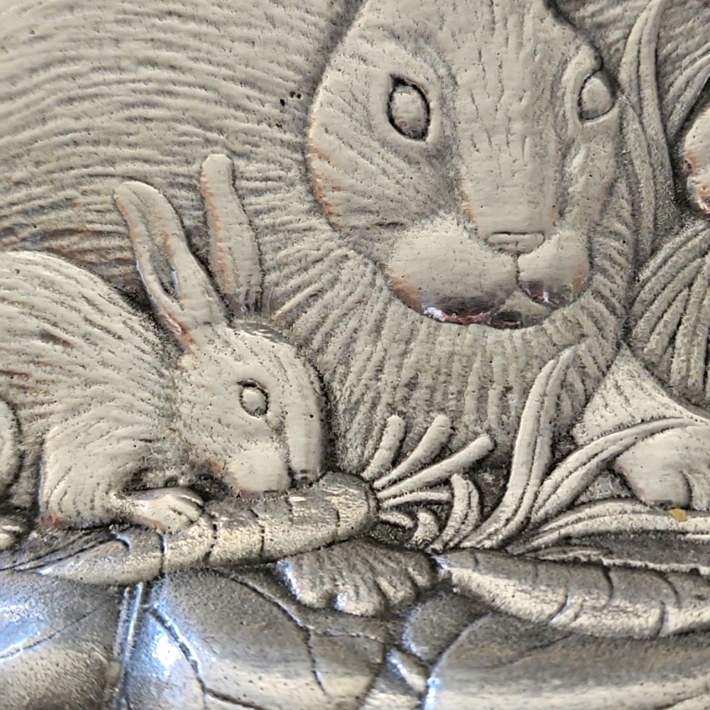 Pewter Bunny Decorative Tray THINK EASTER - Picture 2 of 3
